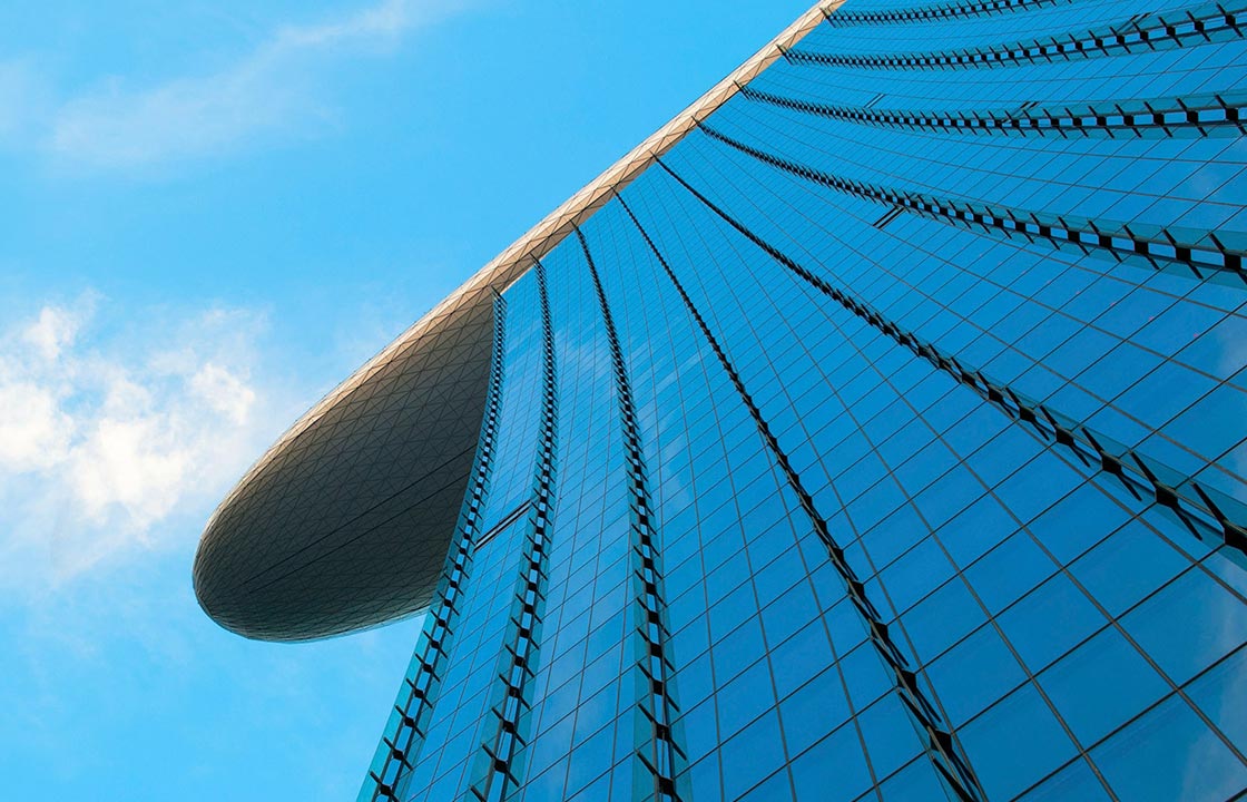 The side and roof of the Marina Bay Sands Hotel in Singapore